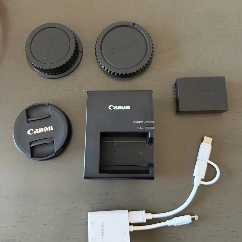 Canon EOS Rebel T7 EF-S 18-55mm IS II KIT Black Camera and accessories